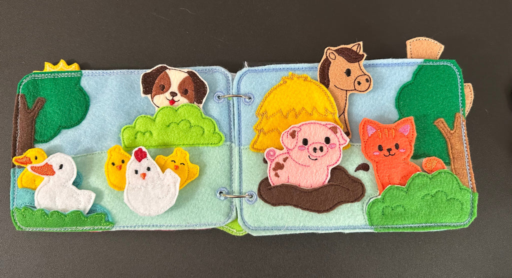 Interactive Farm Animal Quiet Book, Finger Puppet Activity Book for
Kids, Teacher Educational Tool