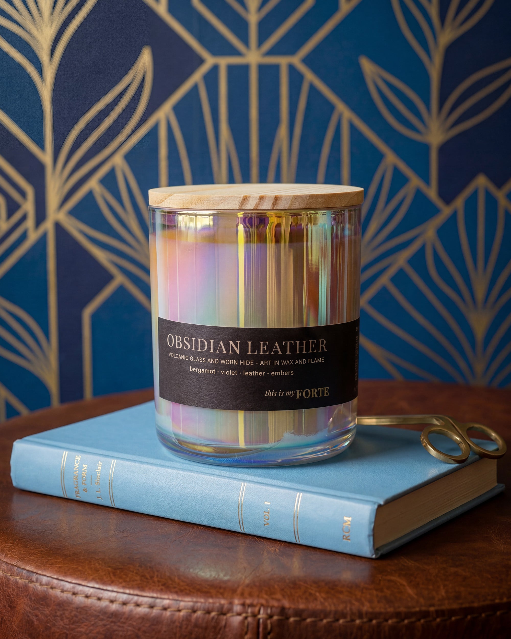 Obsidian Leather Prism Candle