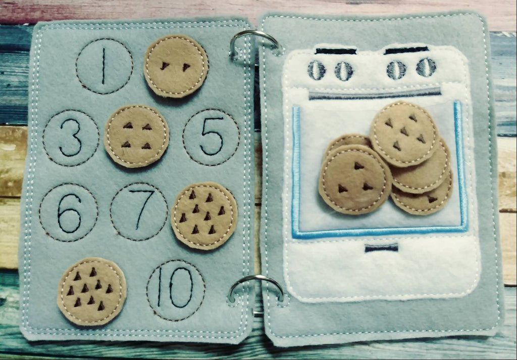 Learn to count  - Toddler quiet book page - toddler busy book - counting from 1 -10 page - learning page - number page - busy book
