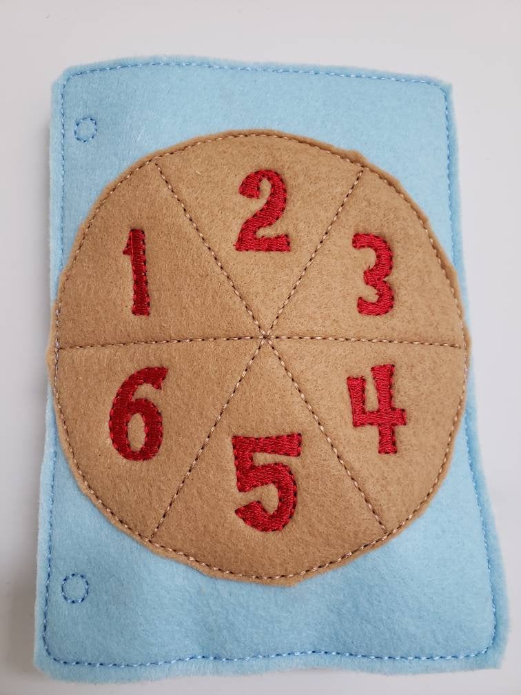 Learn to count - felt pizza counting quiet book page - number match - quiet book page - busy book