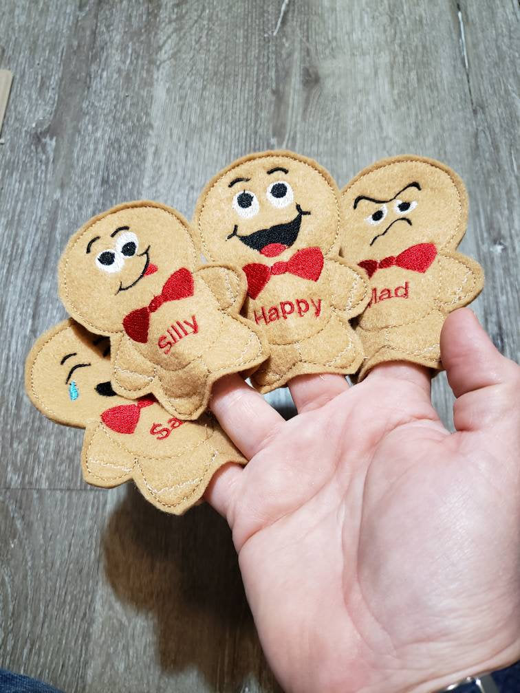 Emotions quiet book page - Feelings finger puppet - busy book - activity book - gift for kids - teaching book - happy - sad - confused