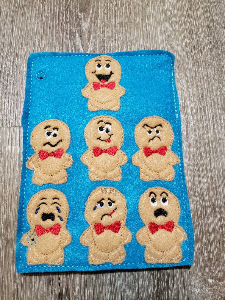 Emotions quiet book page - Feelings finger puppet - busy book - activity book - gift for kids - teaching book - happy - sad - confused