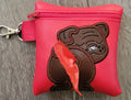 English Bulldog Poop Bag Pouch - gift for dog lover - Zippered poop bag holder-  Gift for Dog Walker - veterinarian - dog groomer