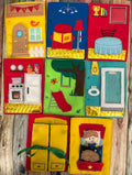 Portable Felt Dollhouse Quiet Book - Toddler Quiet Activity Toy - Educational Gift For Boys and Girls - Learning Toy - Unpaper Doll